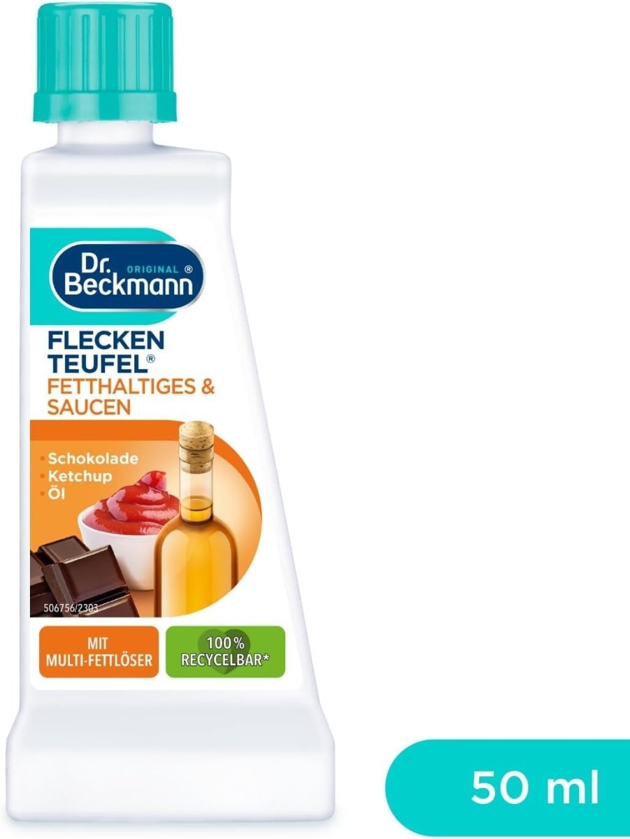 Dr. Beckmann Vlekkenduivel Spijsvet & Sauzen Vlekkenverwijderaar 50 ml door Huishoudvoordeel nu bij Huishoudvoordeel