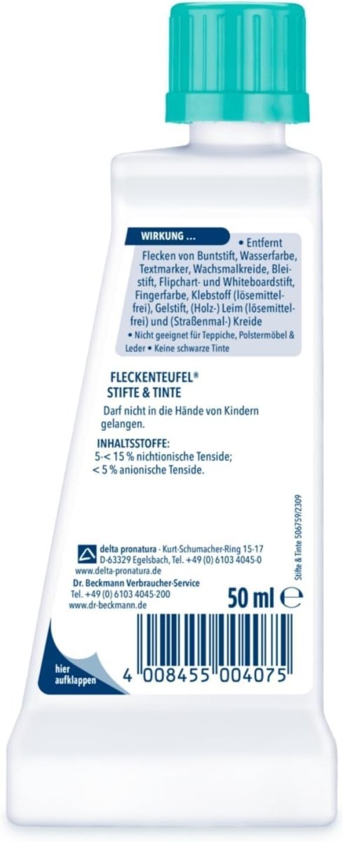 Dr. Beckmann Vlekkenverwijderaar Vlekkenduivel Pennen & Inkt 50 ml door Huishoudvoordeel nu bij Huishoudvoordeel