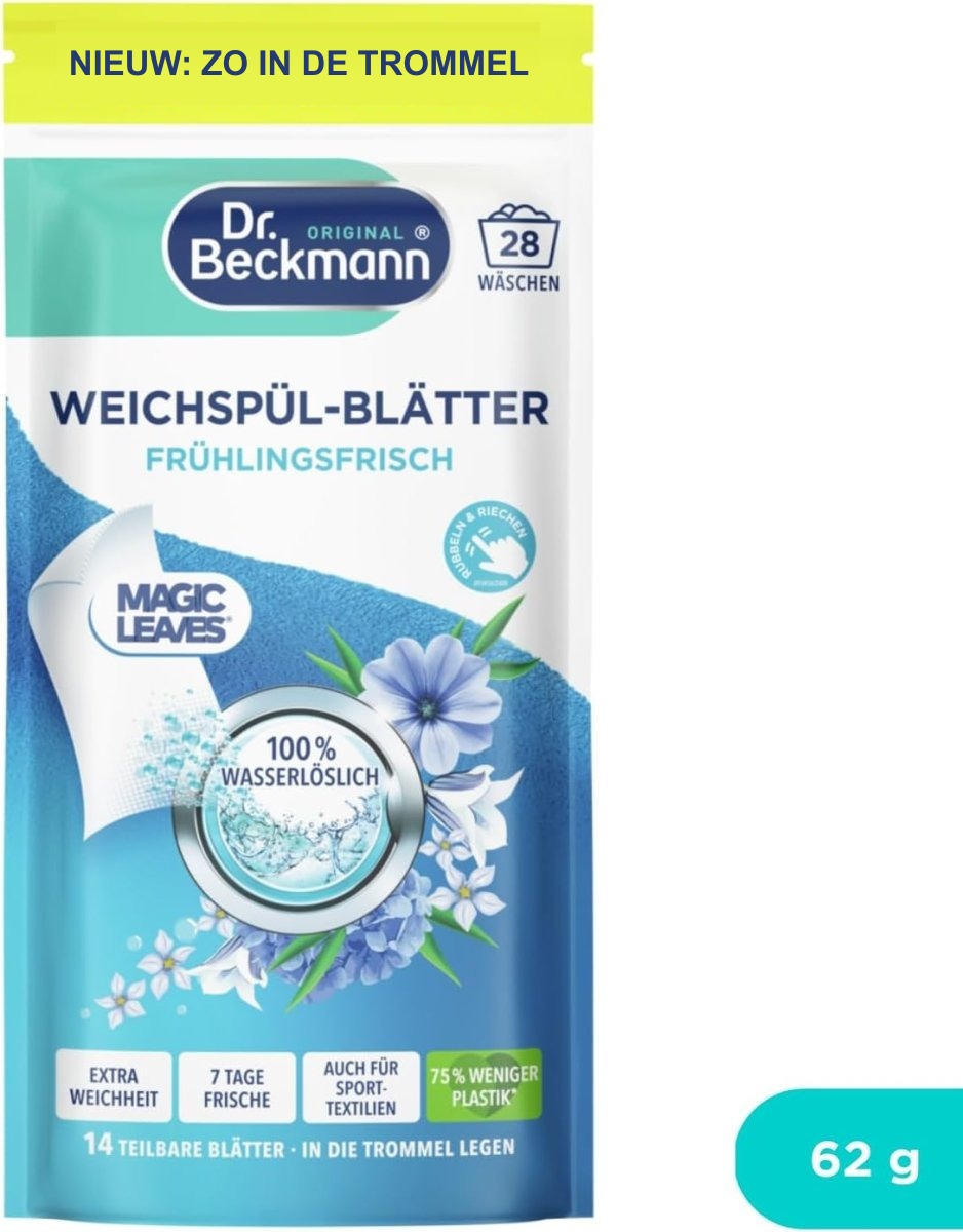 Dr. Beckmann Wasverzachterdoekjes Lentefris 14 vellen