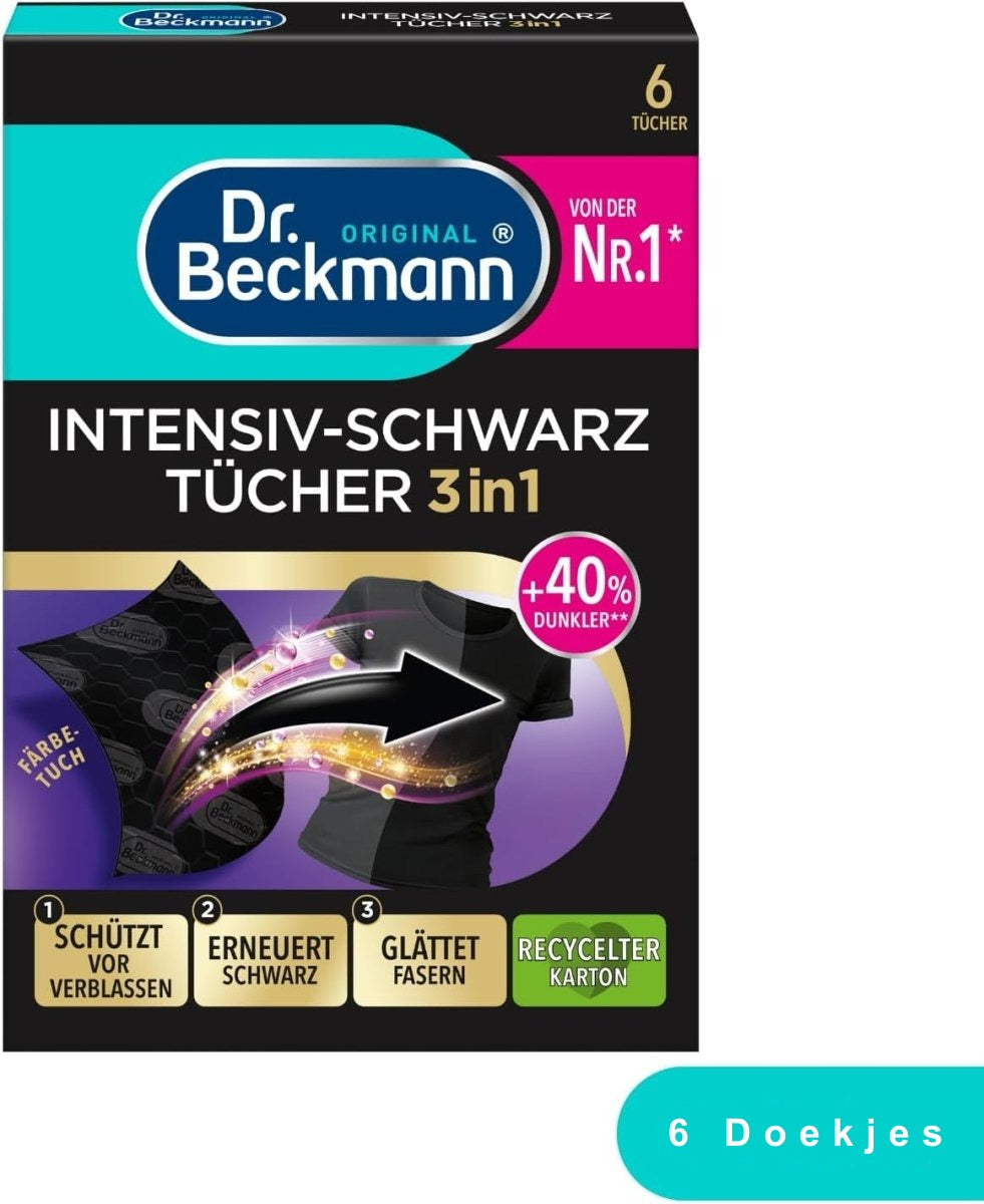 Dr. Beckmann Zwarte Was Doekjes Intensive Black 2in1 6 stuks