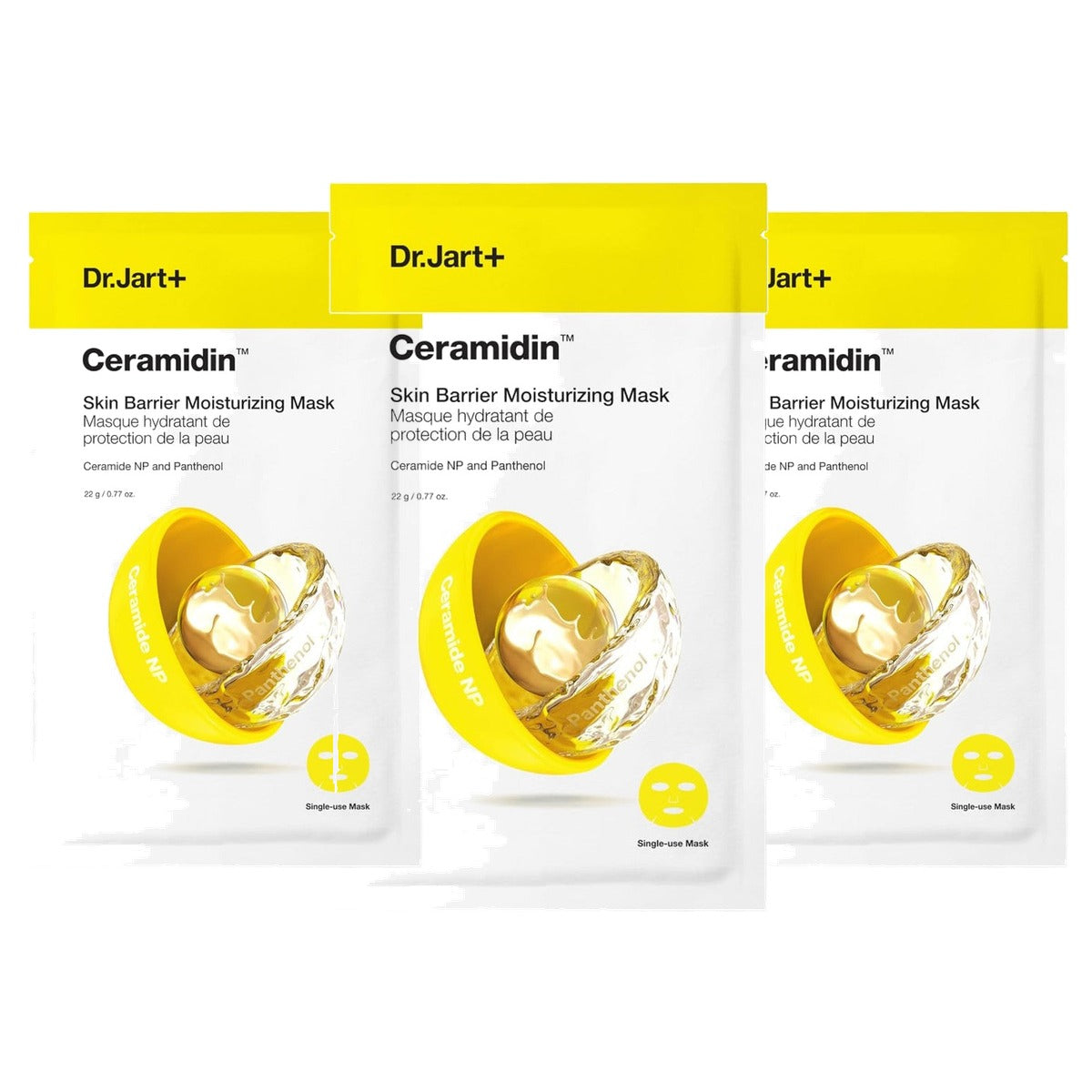 Dr. Jart+ Ceramidin Huidbarrière Hydraterend Gezichtsmasker - 3-pack