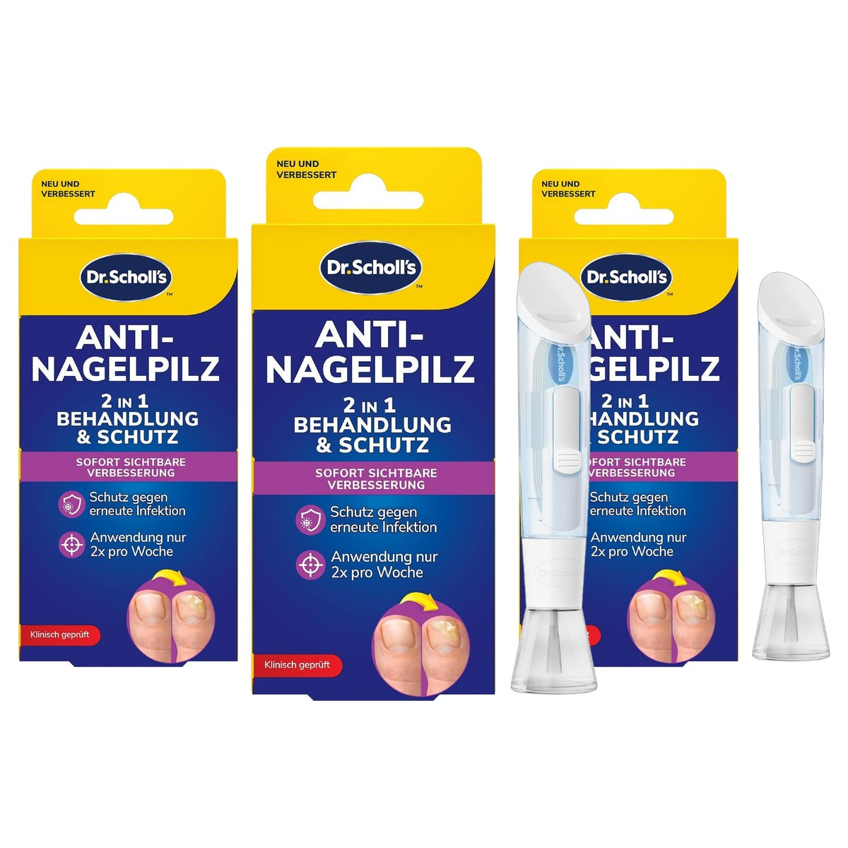 Dr. Scholl's 2-in-1 pen voor nagelschimmel - 3-pack