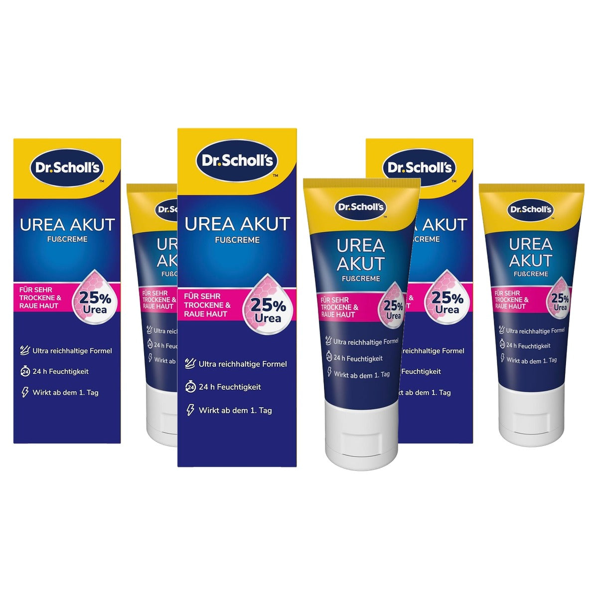 Dr. Scholl's 25% ureum acute voetcrème 3 x 60 ml - Voordeelverpakking