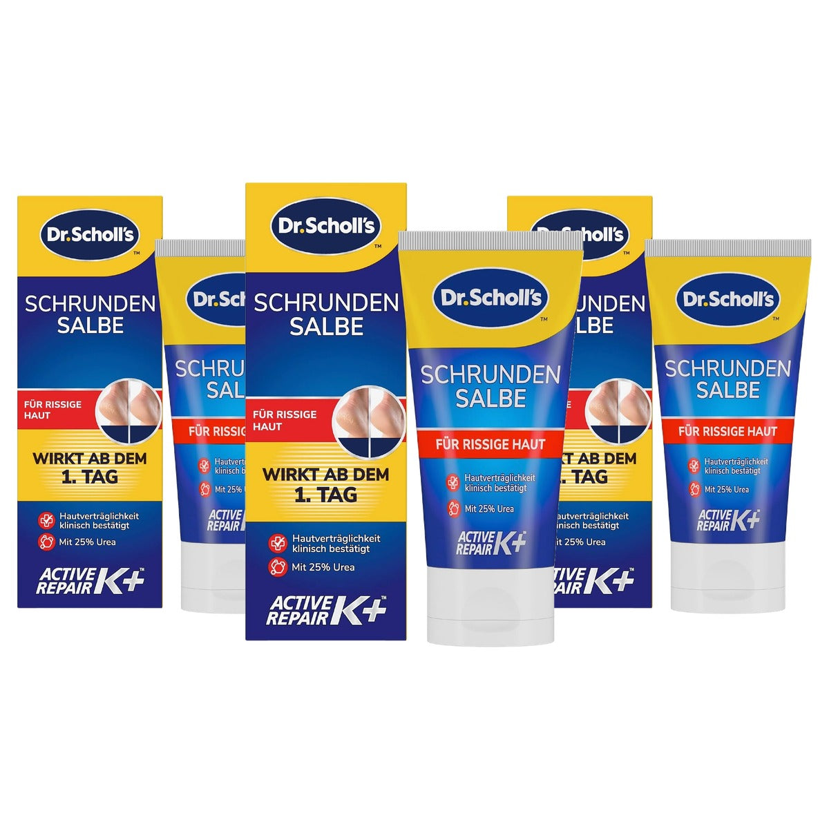Dr. Scholl's Kloofzalf Active Repair K+ 3 x 60 ml - Voordeelverpakking