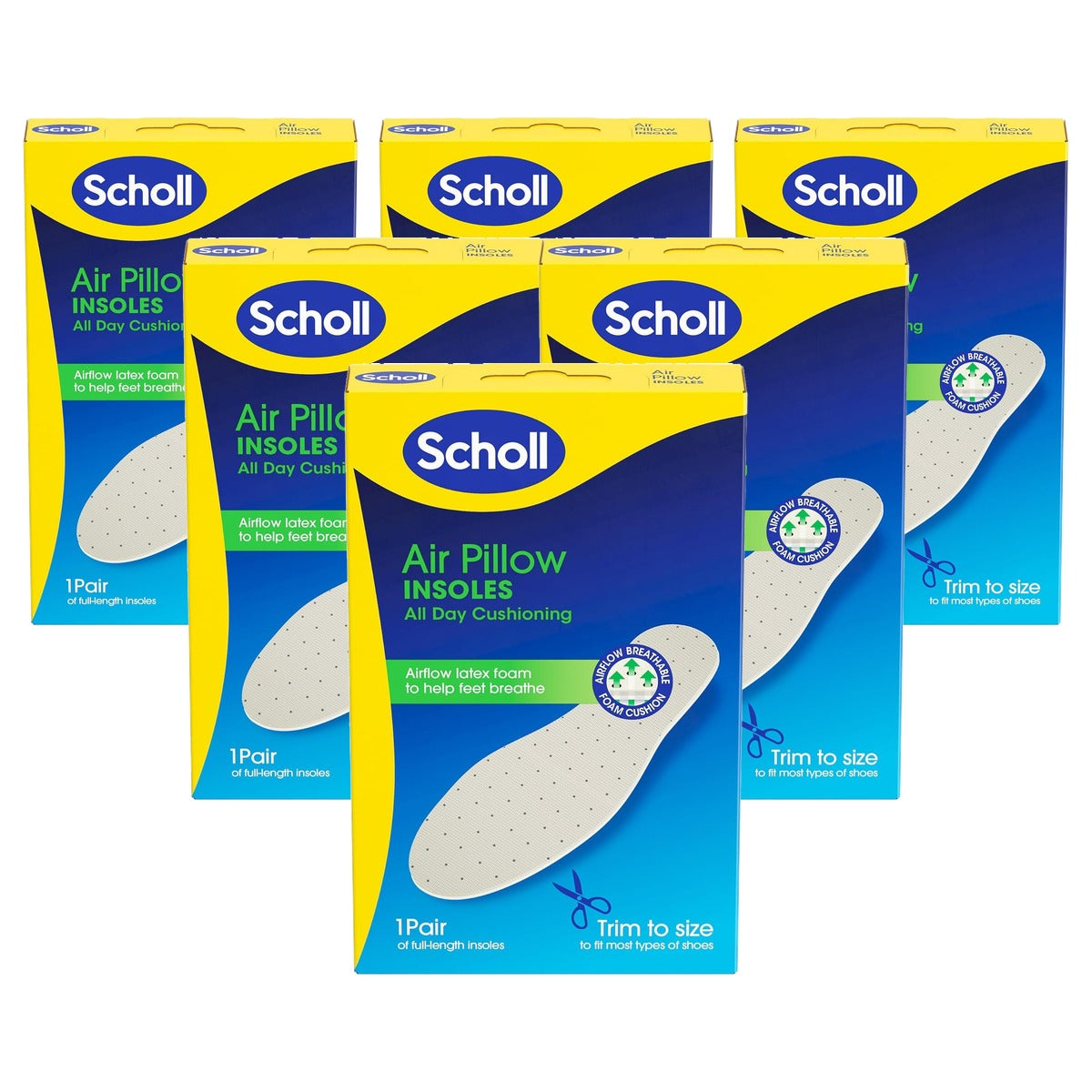 Dr. Scholl's Air-inlegzolen voor demping en comfort - 6-pack