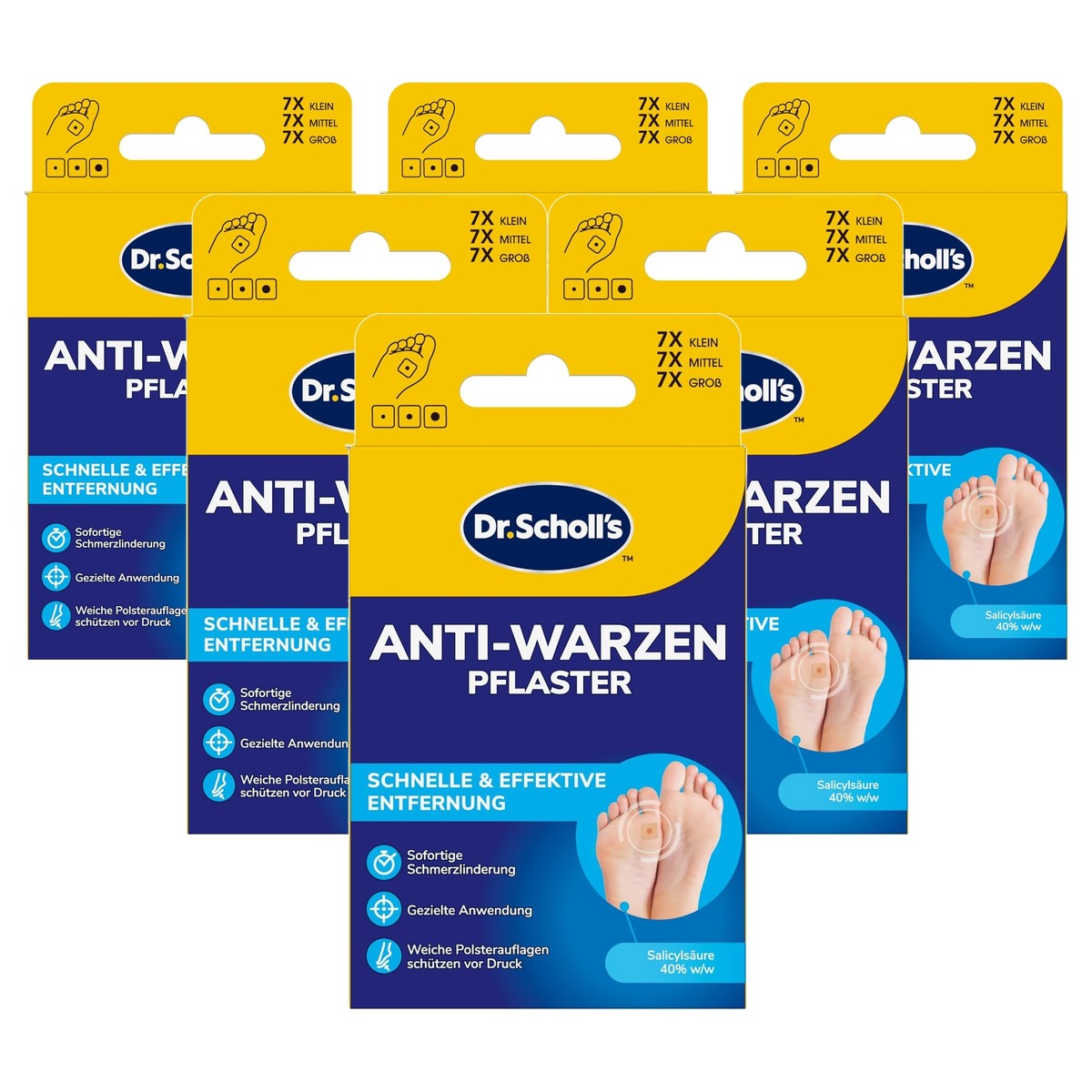 Dr. Scholl's Anti-wrattenpleisters 6 x 21 stuks - Voordeelverpakking