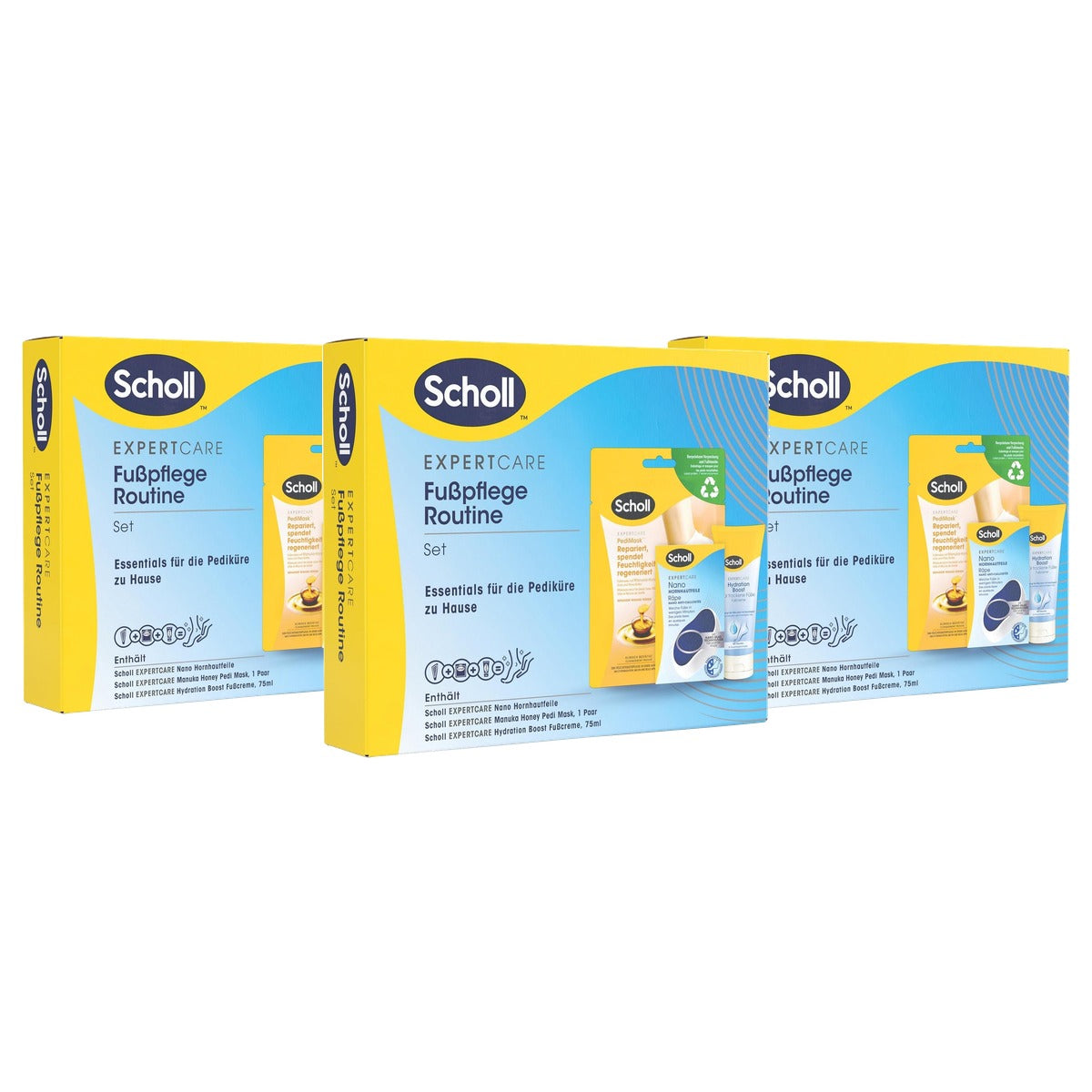 Dr. Scholl's Beauty Routine Set voetverzorging 3 x 75 ml - Voordeelverpakking