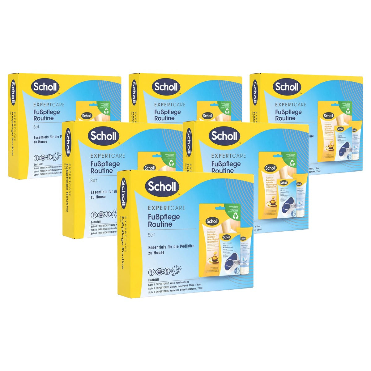 Dr. Scholl's Beauty Routine Set voetverzorging 6 x 75 ml - Voordeelverpakking