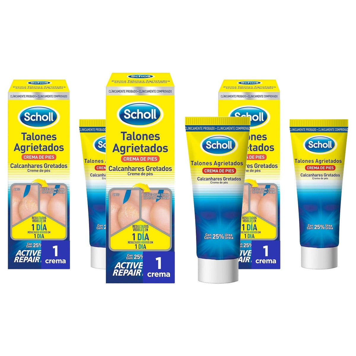 Dr. Scholl's Crème voor Gebarsten Hielen 3 x 60 ml - Voordeelverpakking