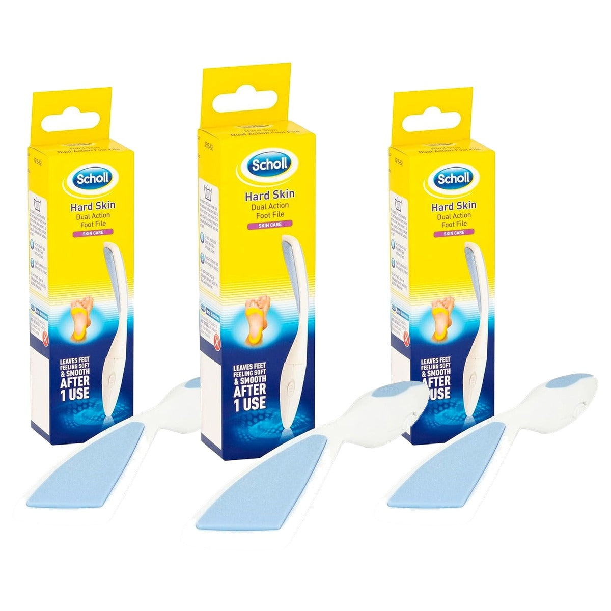Dr. Scholl's Double-Action Voetvijl 1 bestand - 3-pack