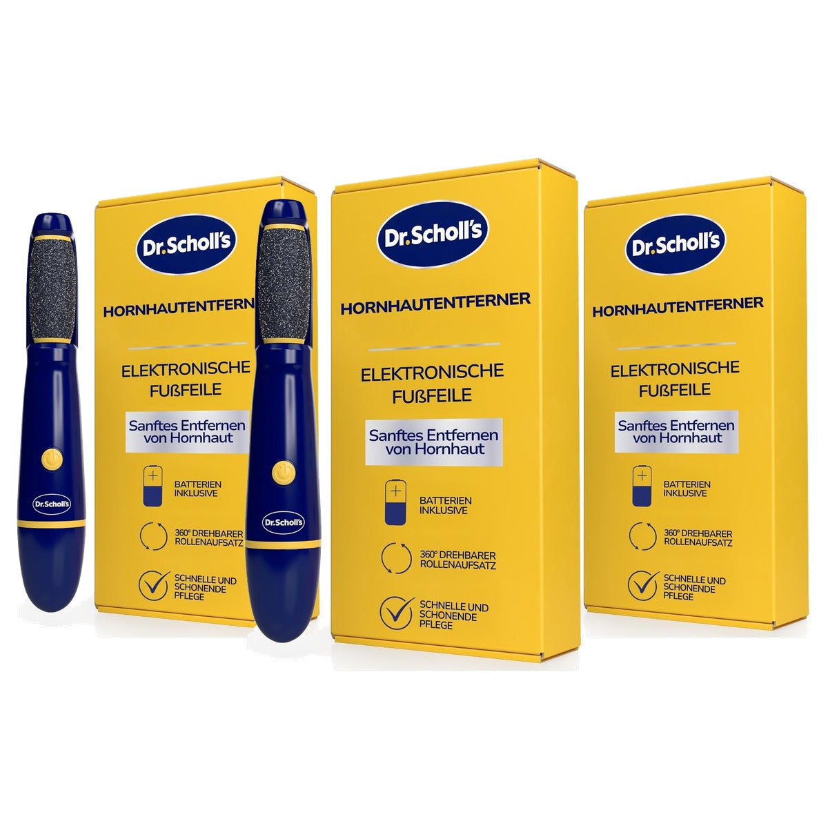Dr. Scholl's Elektrische pedicurevoetvijl - 3-pack