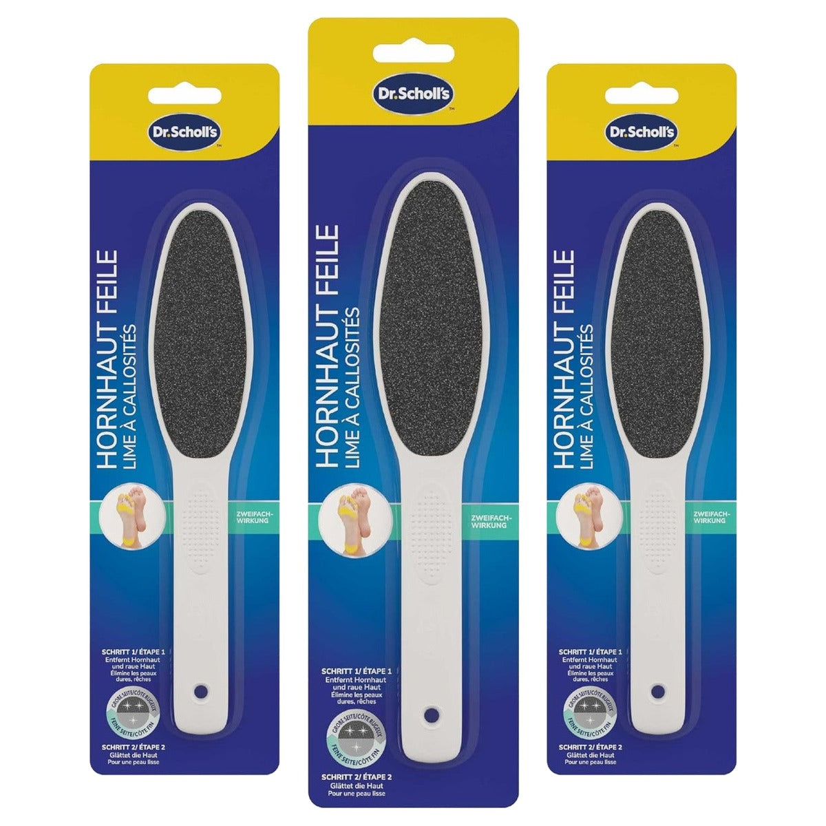 Dr. Scholl's ExpertCare eeltvijl voor voeten - 3-pack