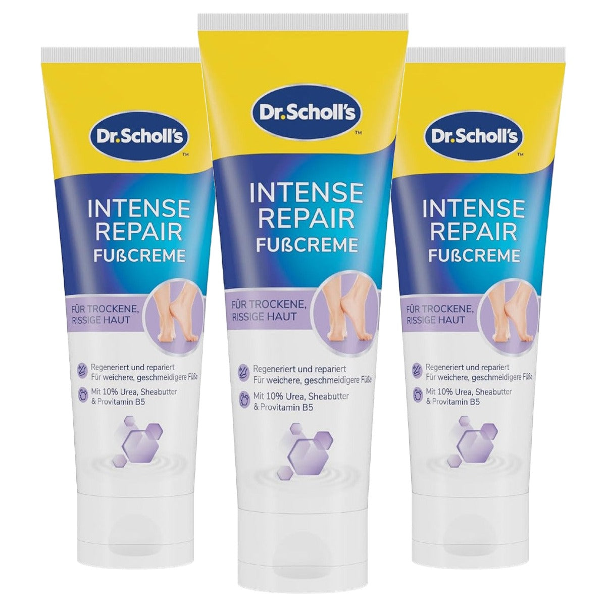 Dr. Scholl's Expertcare Intensief regenererende voetcrème 3 x 75 ml - Voordeelverpakking