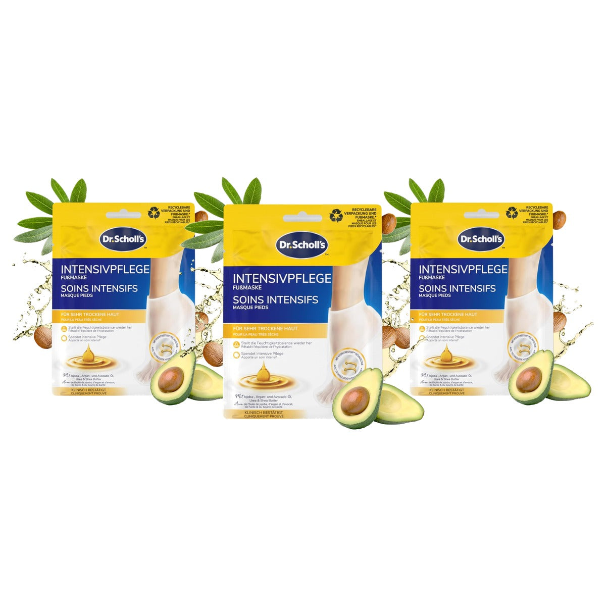 Dr. Scholl's EXPERTCARE voetmasker - 1 paar wegwerpsokken - 3-pack