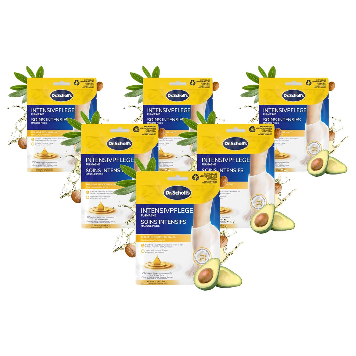 Dr. Scholl's EXPERTCARE voetmasker - 1 paar wegwerpsokken - 6-pack