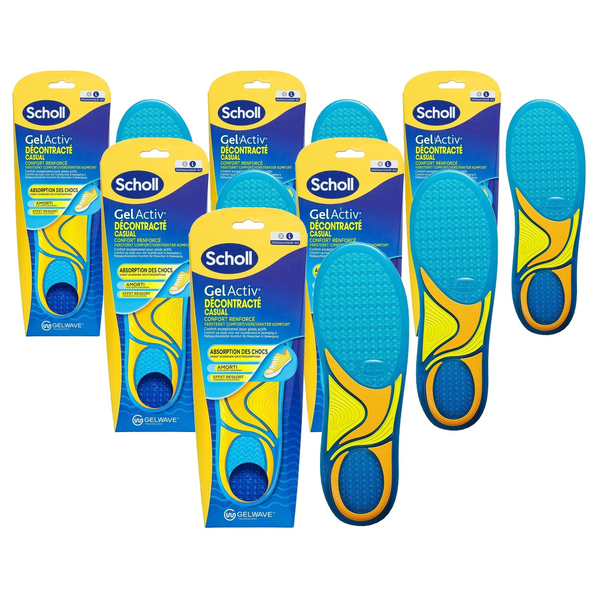 Dr. Scholl's GelActiv inlegzolen casual maat 40-46,5, 2 inlegzolen - 6-pack