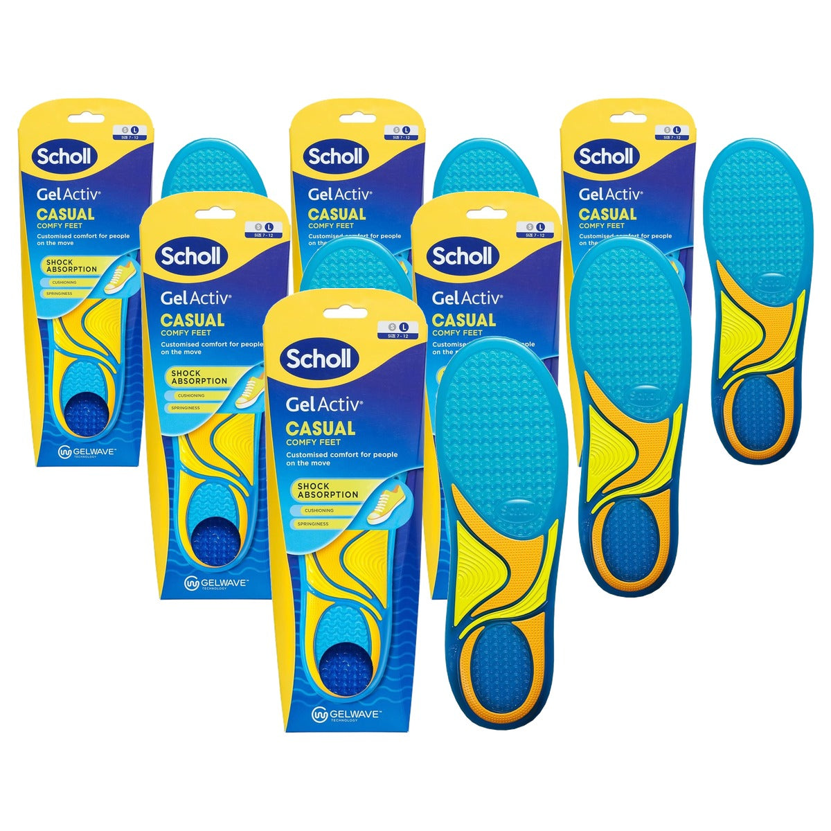 Dr. Scholl's GelActiv Casual inlegzolen S (UK 36-40) - 6-pack