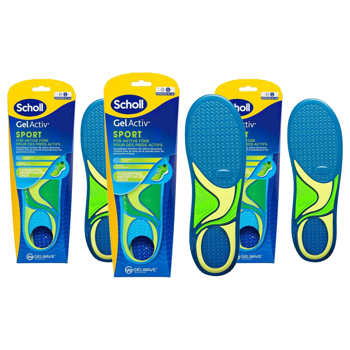 Dr. Scholl's GelActiv Sport-inlegzolen mannen maat 40-46,5 - 3-pack
