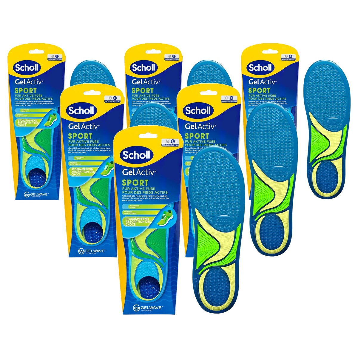 Dr. Scholl's GelActiv Sport-inlegzolen mannen maat 40-46,5 - 6-pack