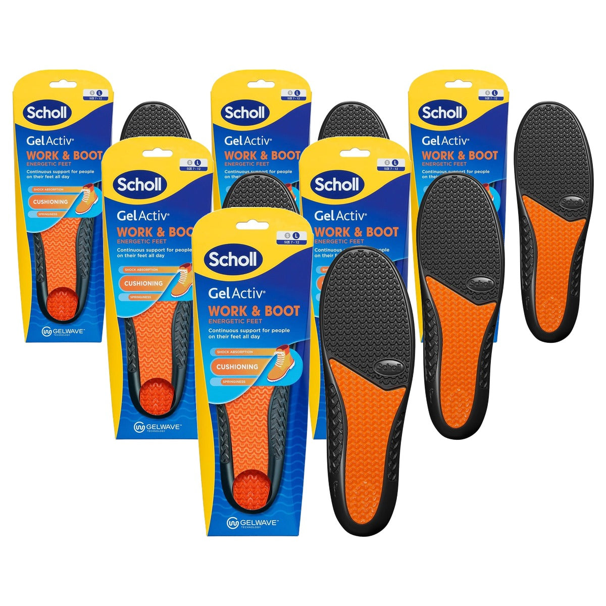 Dr. Scholl's GelActiv werk- en laarsinlegzolen - 6-pack
