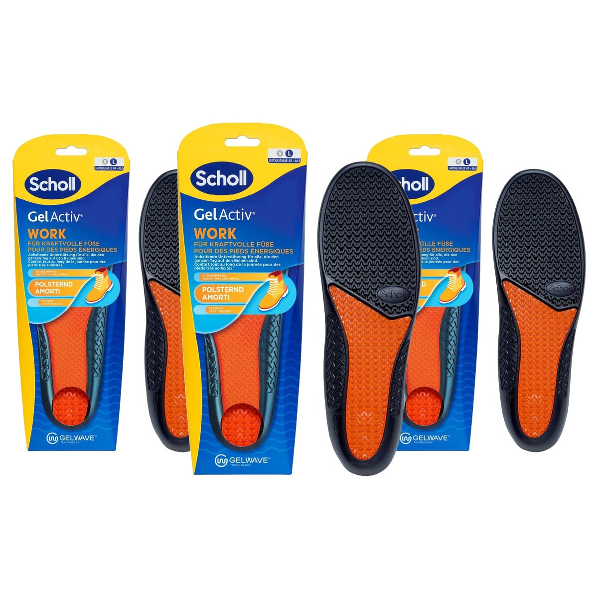 Dr. Scholl's GelActiv Work Inlegzolen mannen maat 40,5-46 - 3-pack
