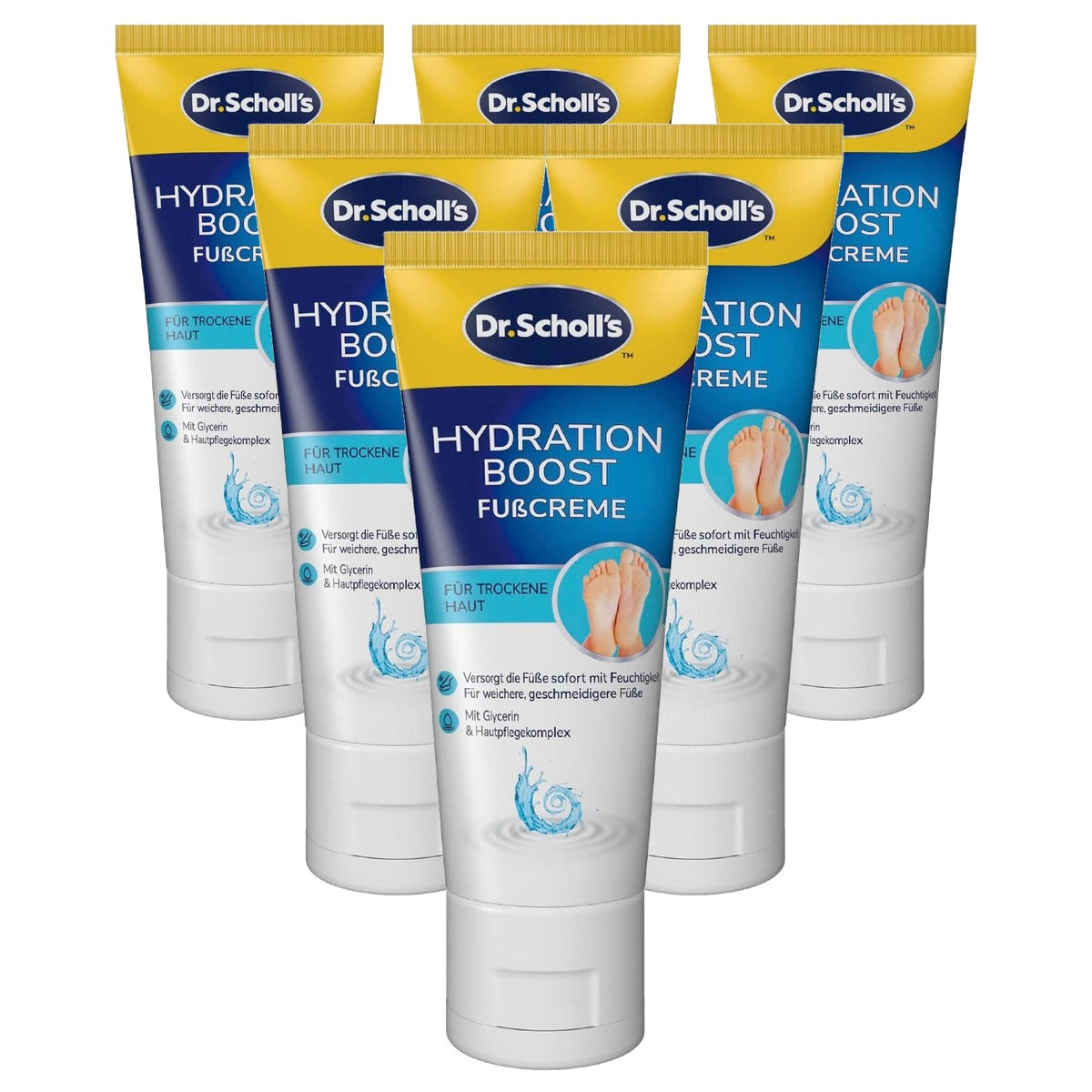 Dr. Scholl's Hydration Boost Voetcrème 6 x 75 ml - Voordeelverpakking