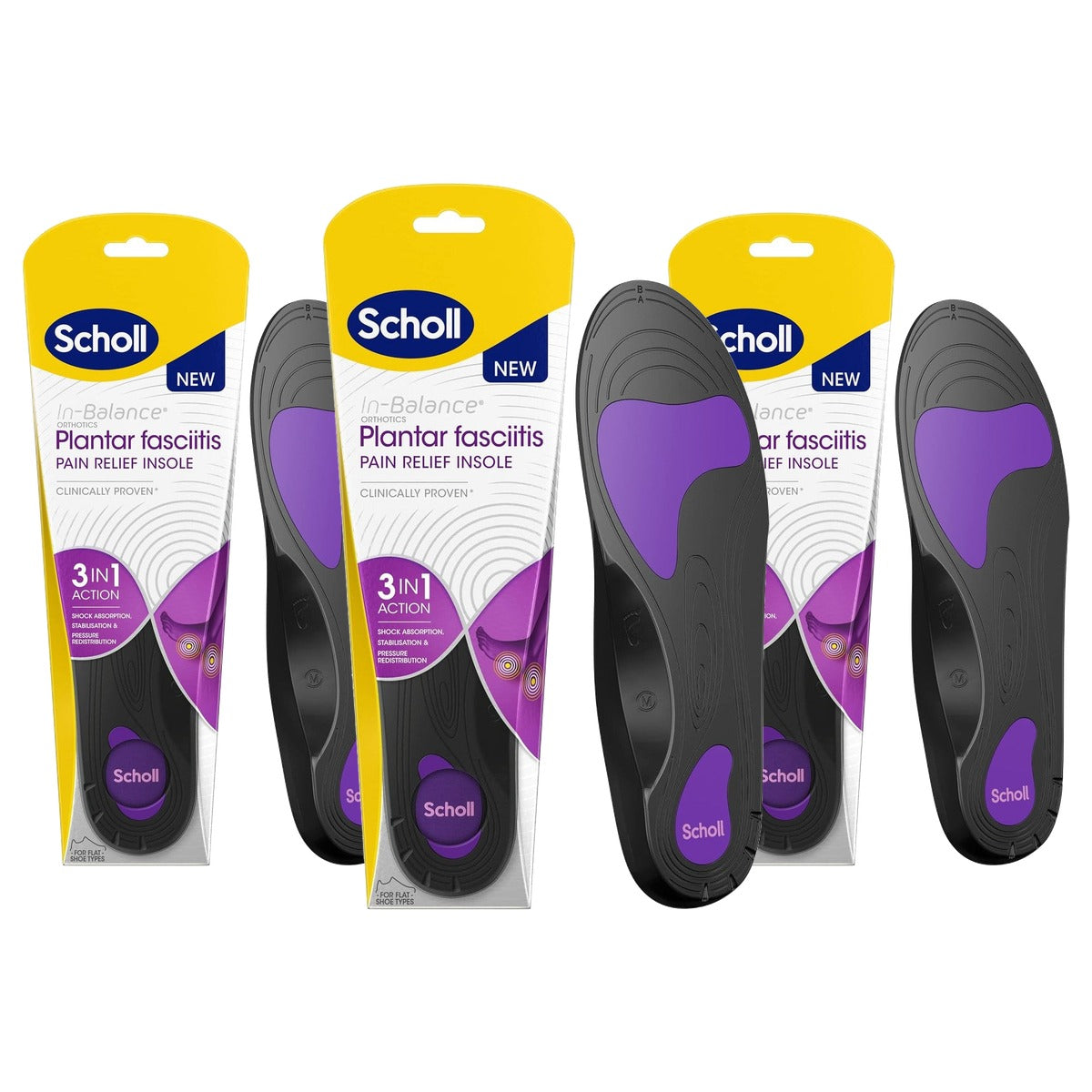 Dr. Scholl's In-Balance inlegzolen voor plantarfasciitis - 3-pack