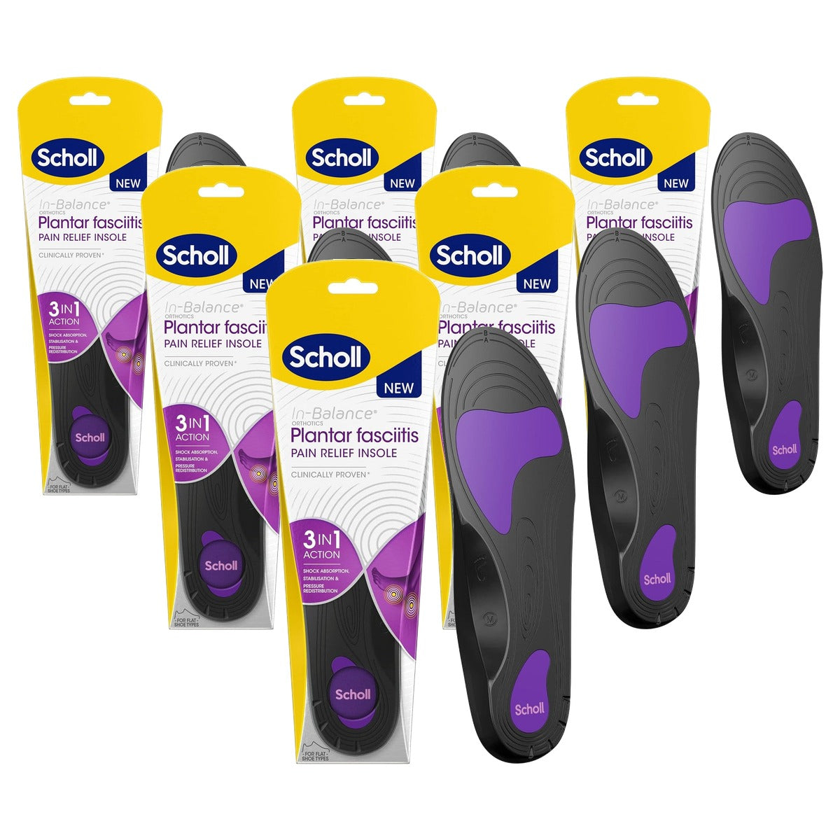 Dr. Scholl's In-Balance inlegzolen voor plantarfasciitis - 6-pack