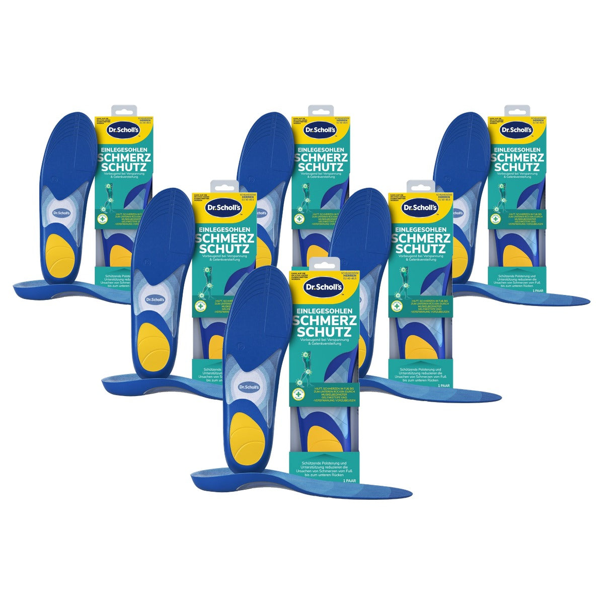 Dr. Scholl's inlegzolen heren maat 40-46,5, 1 paar - 6-pack