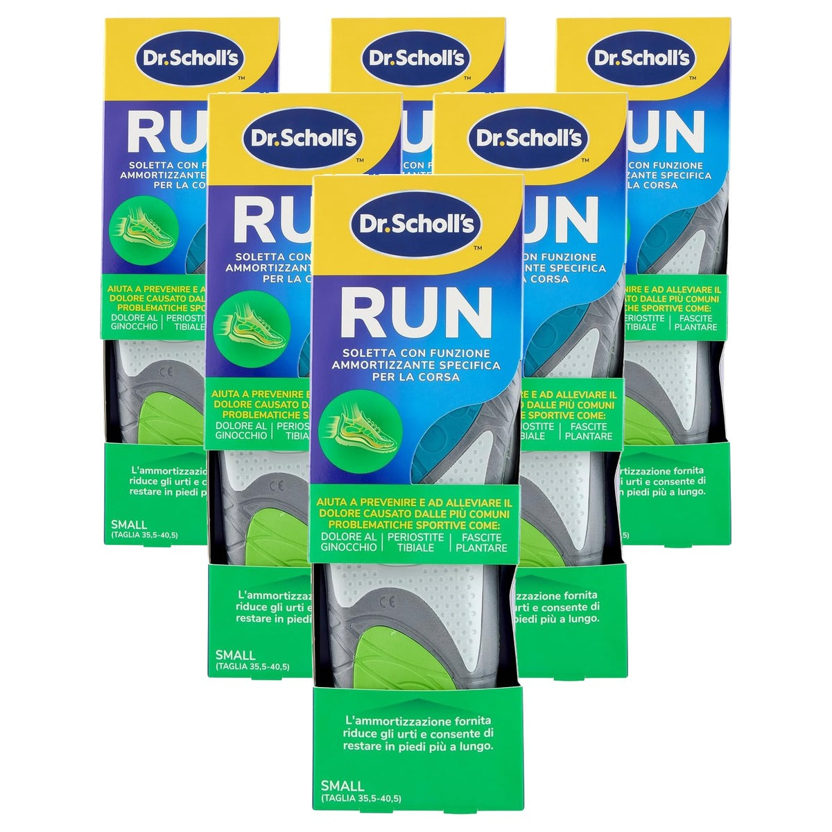 Dr. Scholl's RUN hardloopinlegzolen met dempingsfunctie - 6-pack