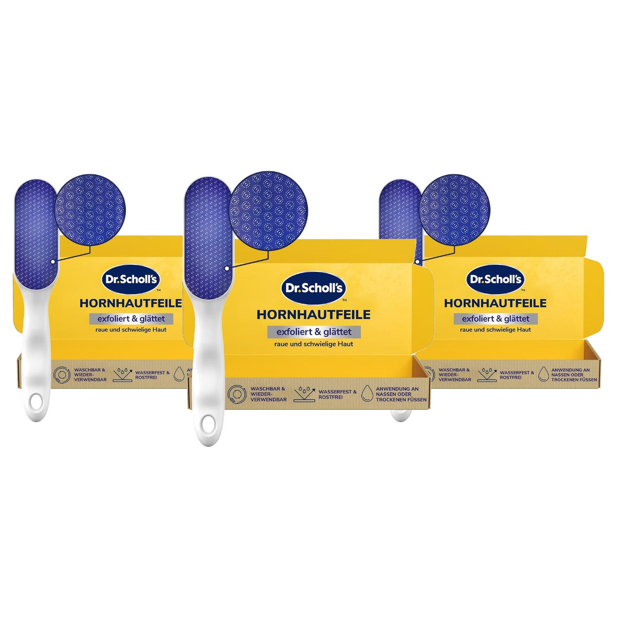 Dr. Scholl's Nano Glass voetvijl en eeltverwijderaar - 3-pack