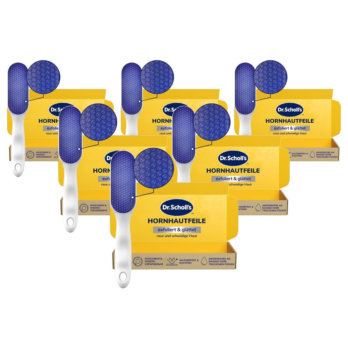 Dr. Scholl's Nano Glass voetvijl en eeltverwijderaar - 6-pack