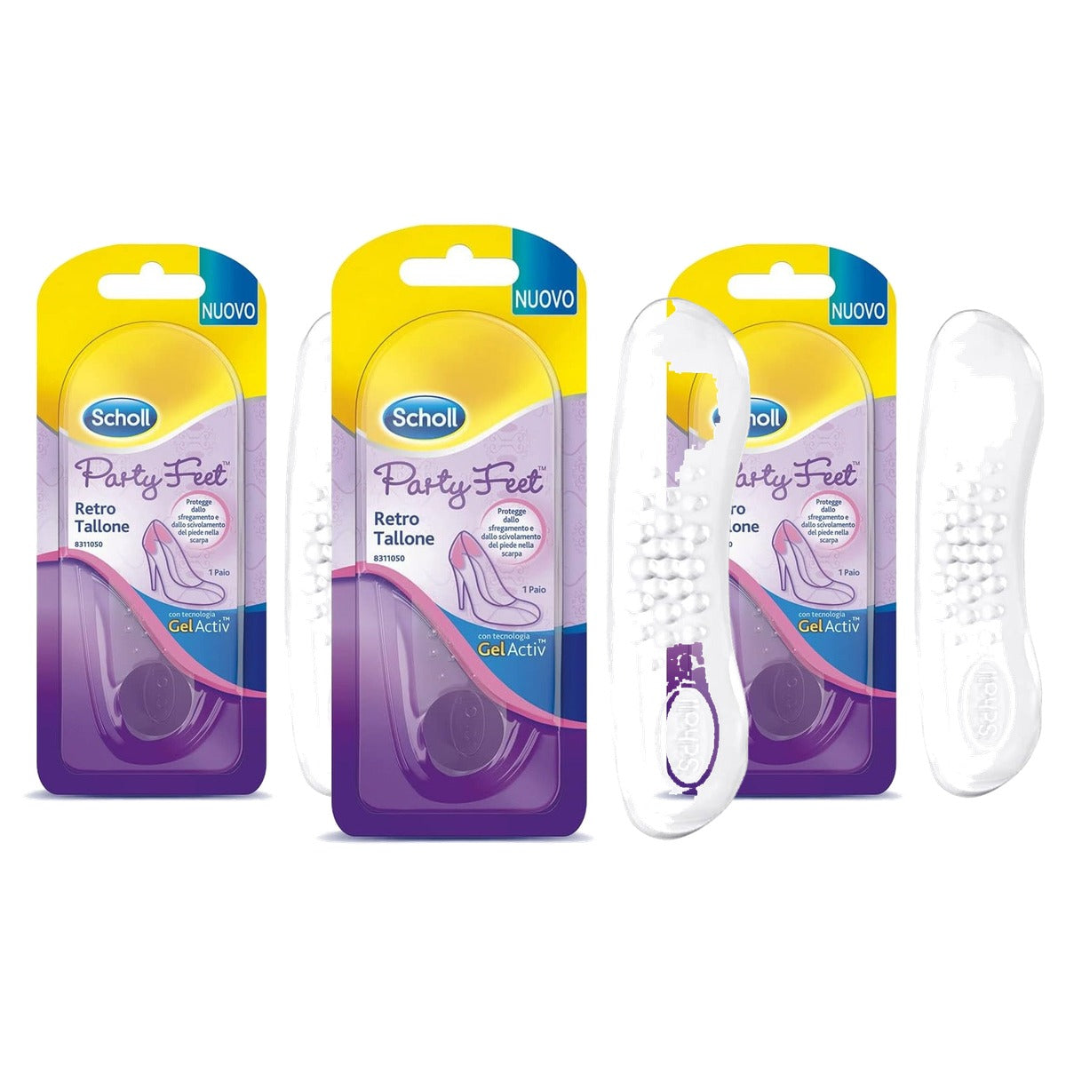 Dr. Scholl's Party Feet Retro hielband transparante gel, 1 paar - 3-pack