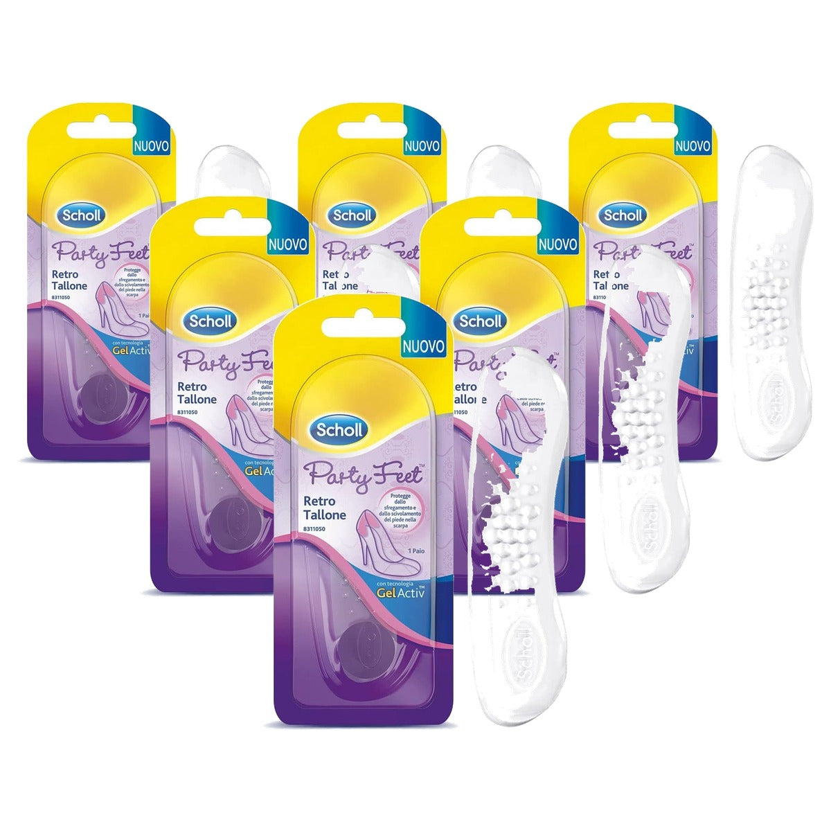 Dr. Scholl's Party Feet Retro hielband transparante gel, 1 paar - 6-pack