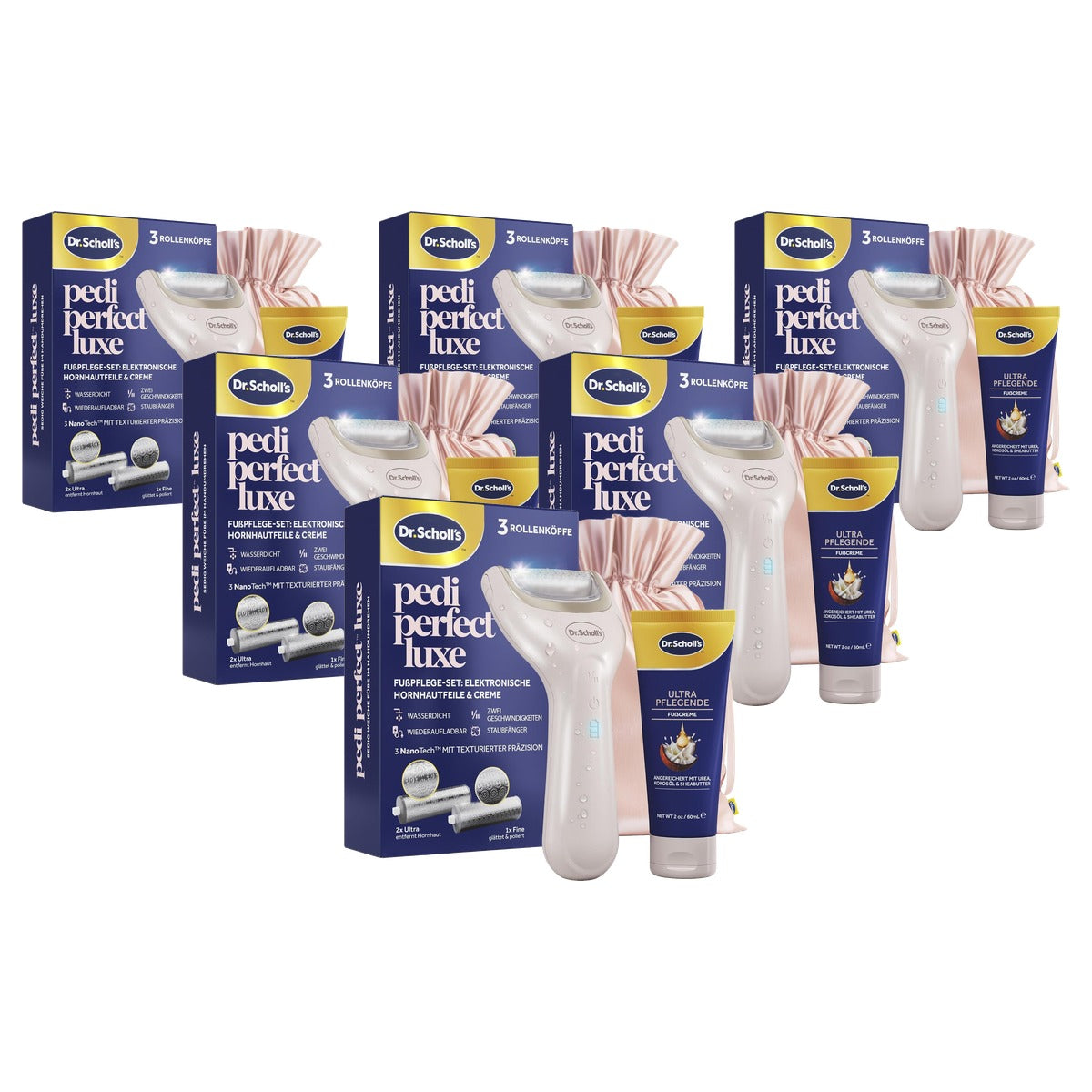 Dr. Scholl's Pedi Perfect Luxe eeltverwijderaar met crème 6 x 60 ml - Voordeelverpakking
