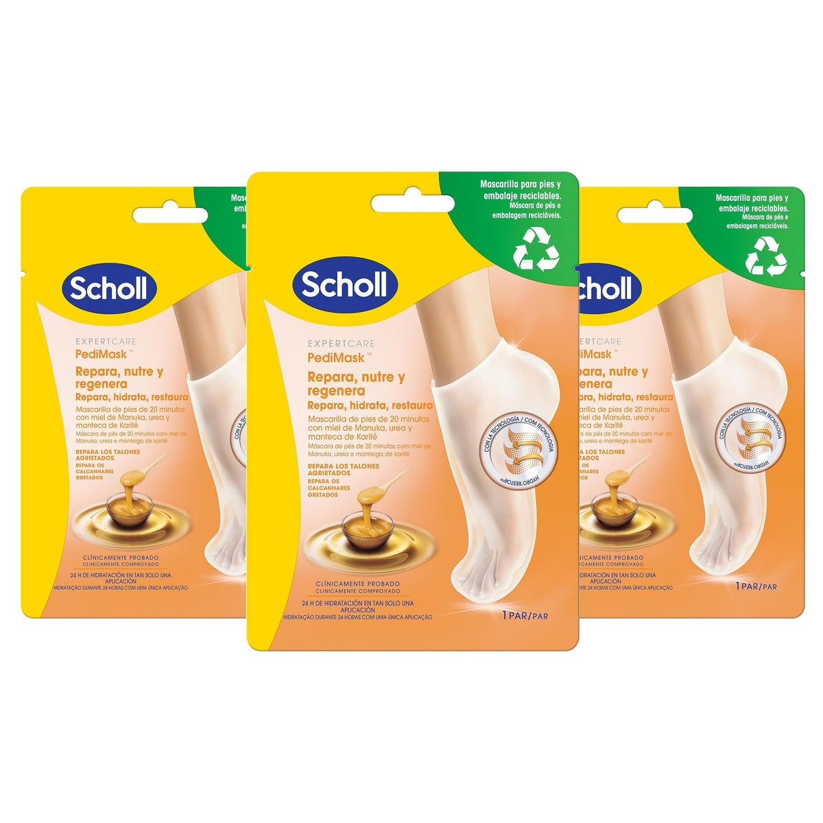 Dr. Scholl's PediMask ExpertCare Manuka-honing - 3-pack