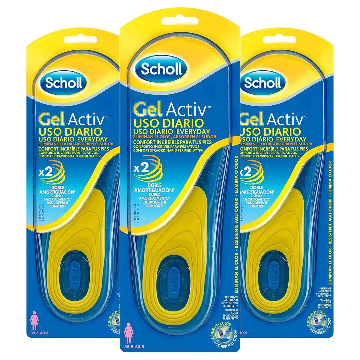 Dr. Scholl's Plantillas Gel Activ.U.Diar M C/4 - 3-pack