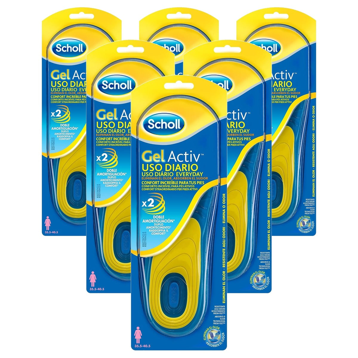 Dr. Scholl's Plantillas Gel Activ.U.Diar M C/4 - 6-pack