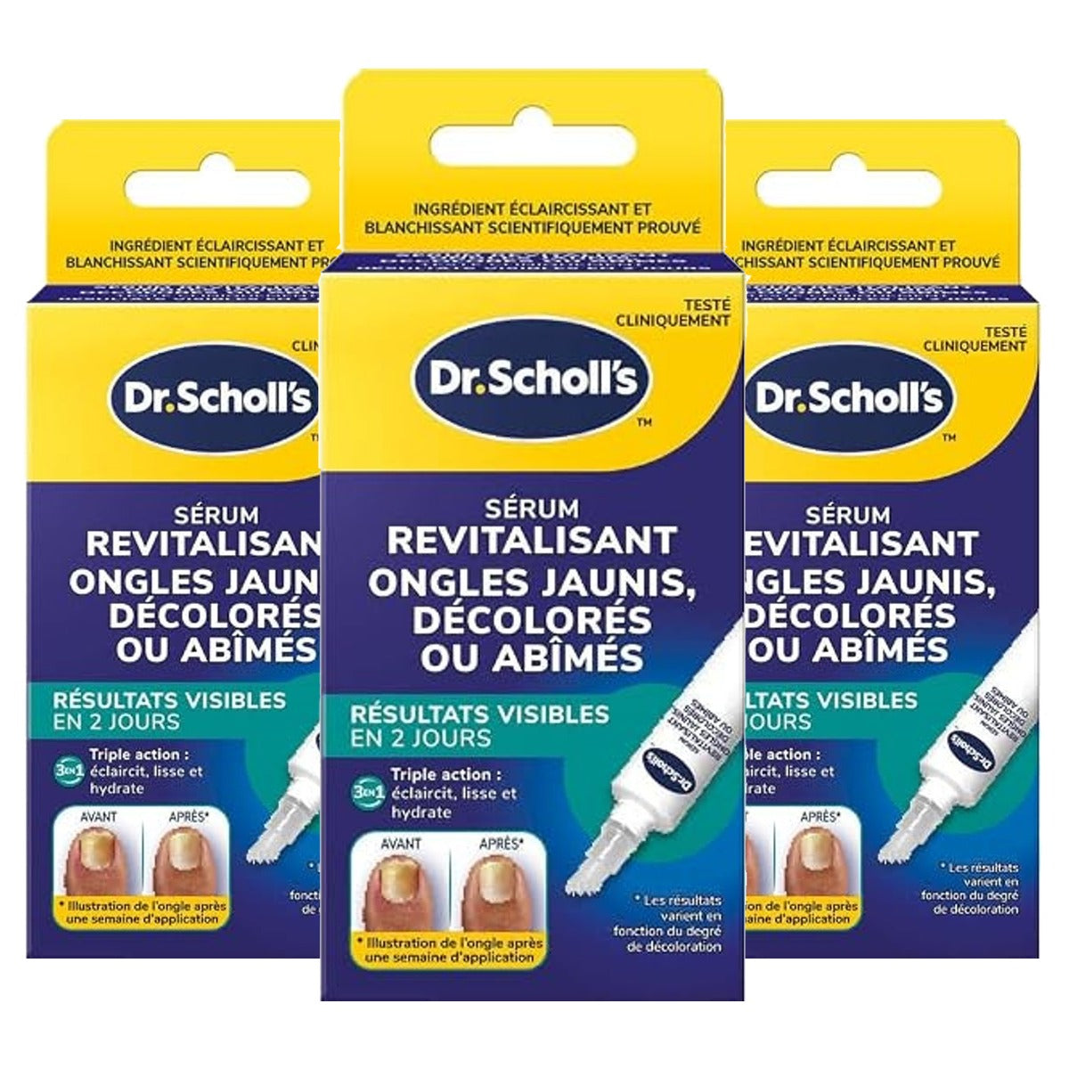 Dr. Scholl's Revitaliserend Serum voor Vergeelde Nagels 3 x 10 ml - Voordeelverpakking