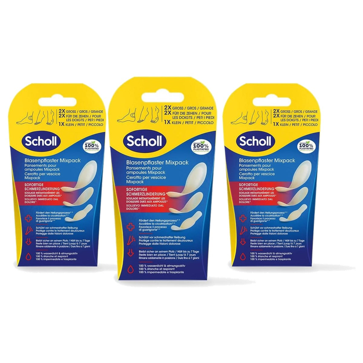 Dr. Scholl's Transparante blarenpleisters Mix Pack - 3-pack