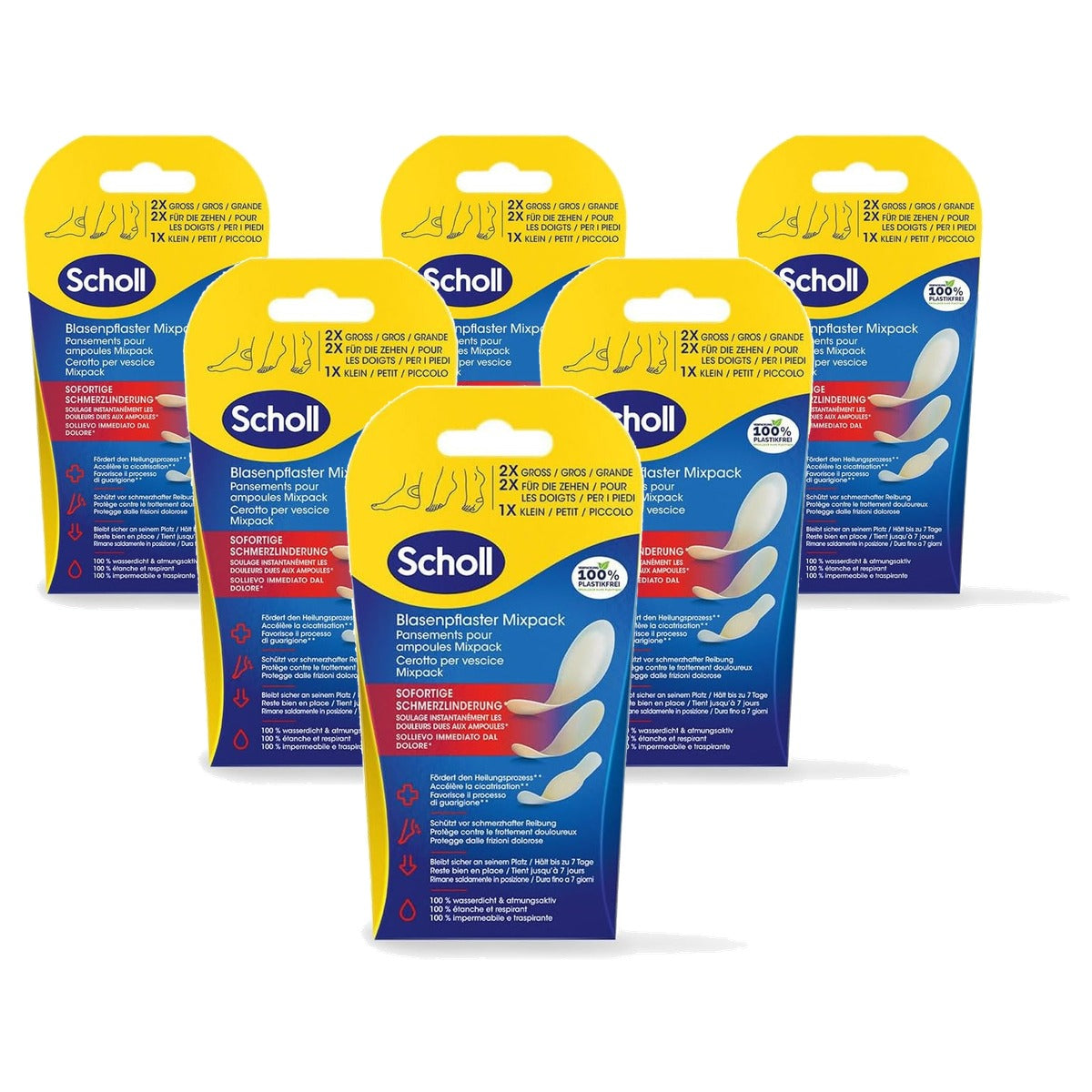 Dr. Scholl's Transparante blarenpleisters Mix Pack - 6-pack