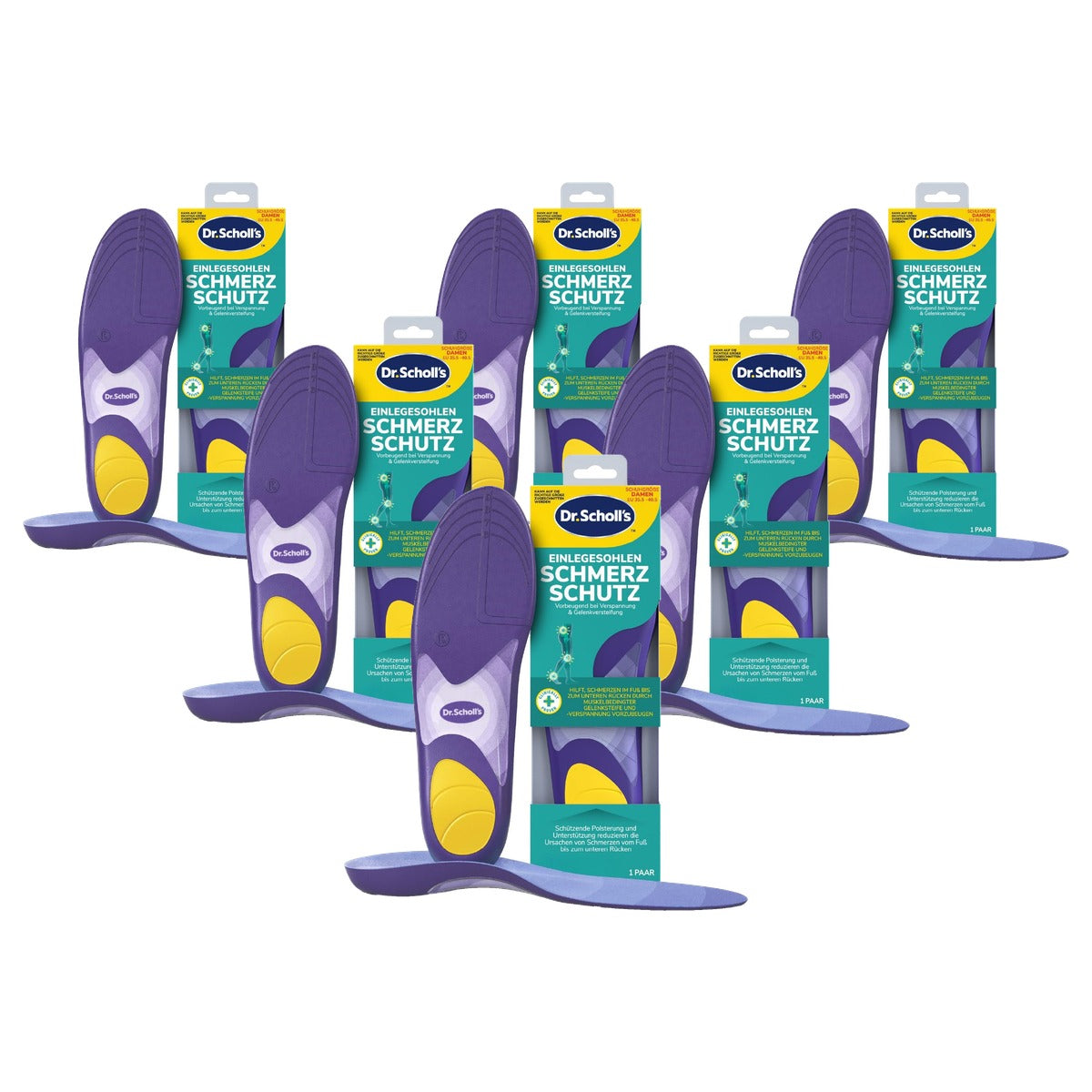 Dr. Scholl's Tri-Protect inlegzolen dames maat 35,5-40,5 1 paar - 6-pack