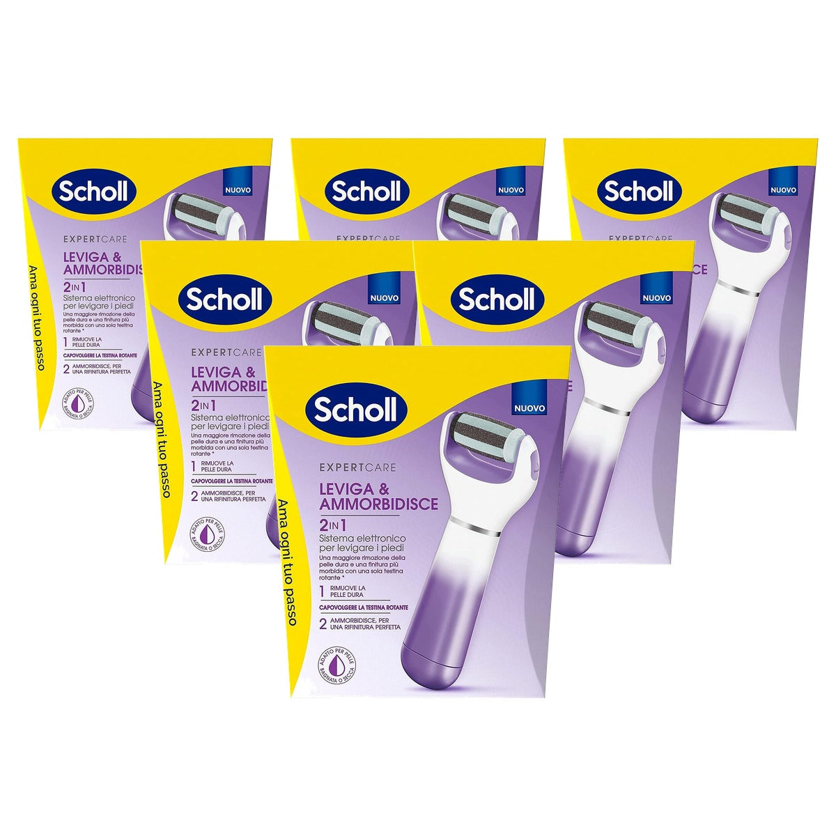 Dr. Scholl's Velvet 2-in-1 elektronisch pedicuresysteem - 6-pack