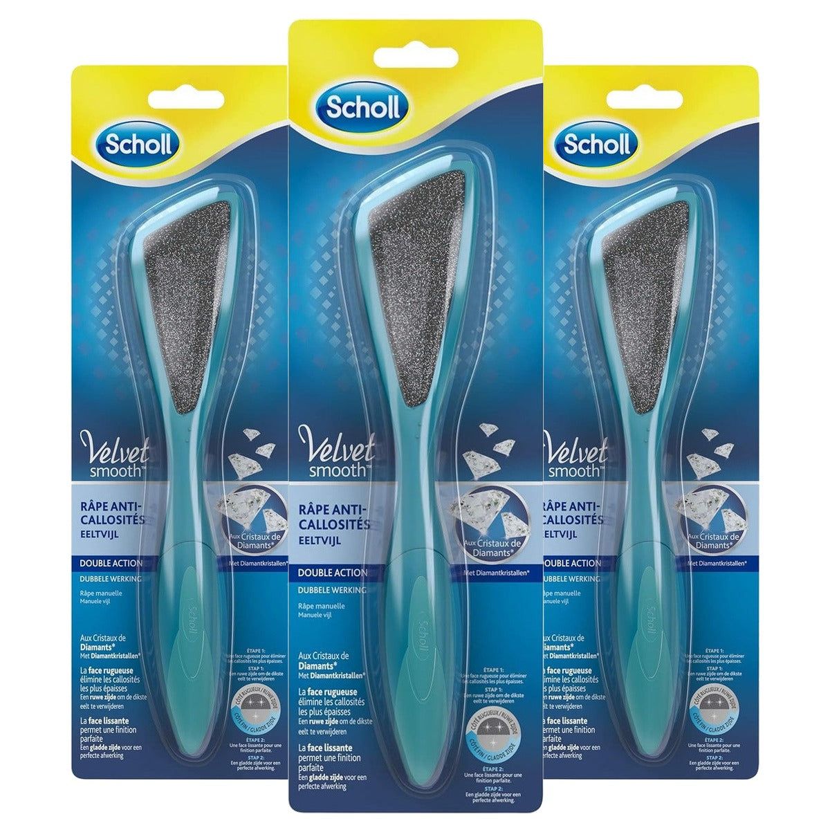 Dr. Scholl's Velvet Smooth Dual Action eeltverwijderaar - 3-pack