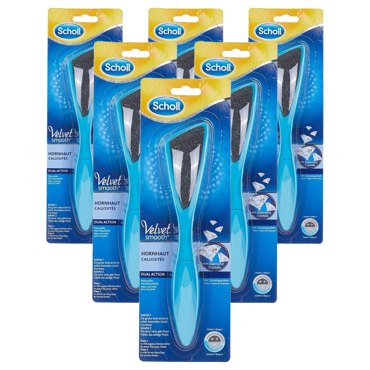 Dr. Scholl's Velvet Smooth Eeltvijl met diamantdeeltjes - 6-pack