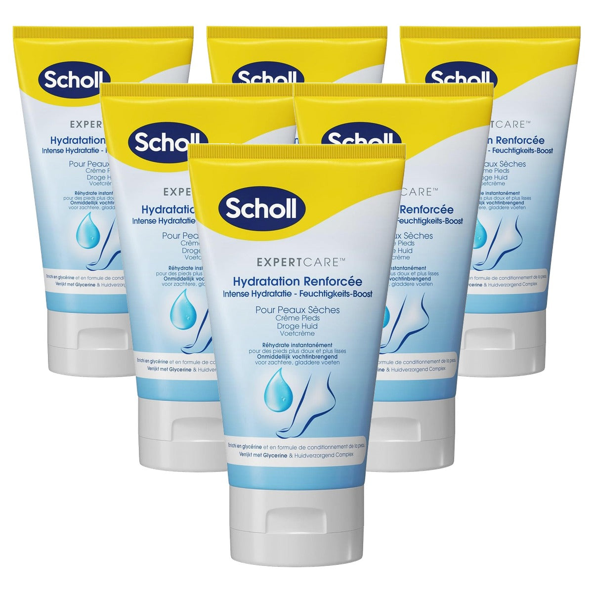 Dr. Scholl's Vochtinbrengende crème voor grote voeten 6 x 170 g - Voordeelverpakking