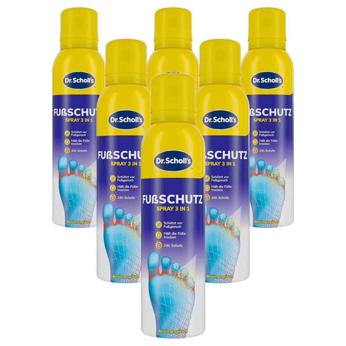 Dr. Scholl's Voetbeschermingsspray 2-in-1 6 x 150 ml - Voordeelverpakking
