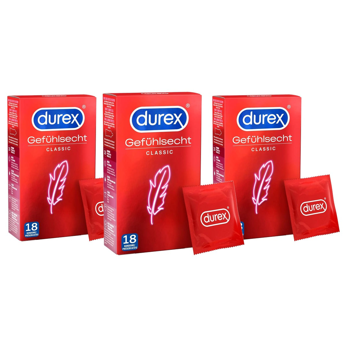 Durex Classic Gevoelsecht Condooms - 3-pack