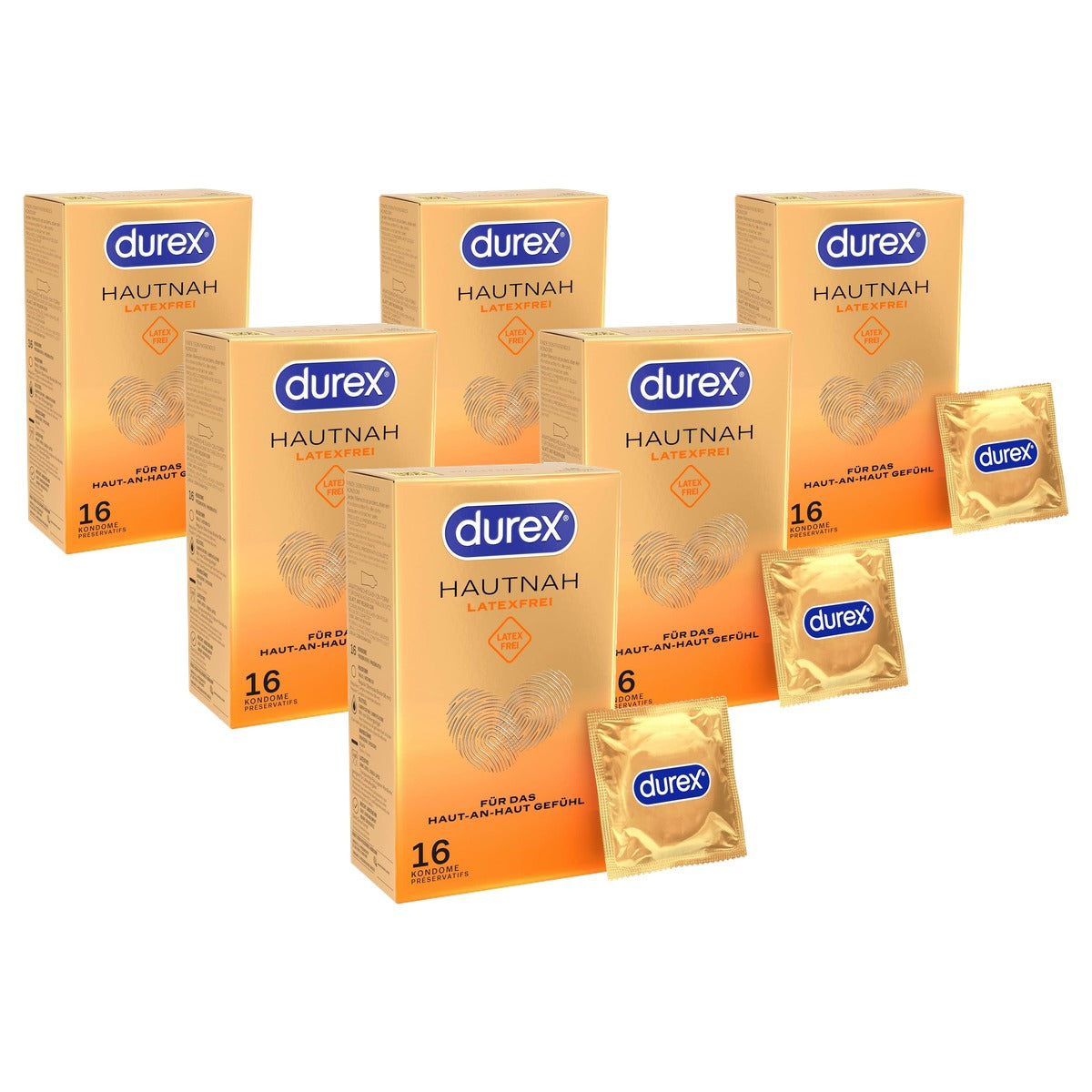 Durex Huiddicht latexvrij 6 x 16 stuks - Voordeelverpakking