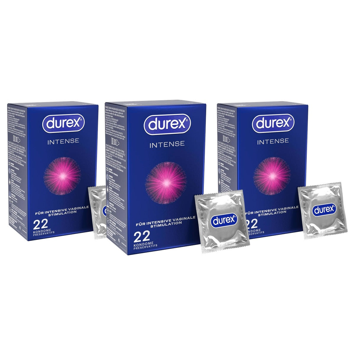 Durex Intense Condooms 3 x 22 stuks - Voordeelverpakking